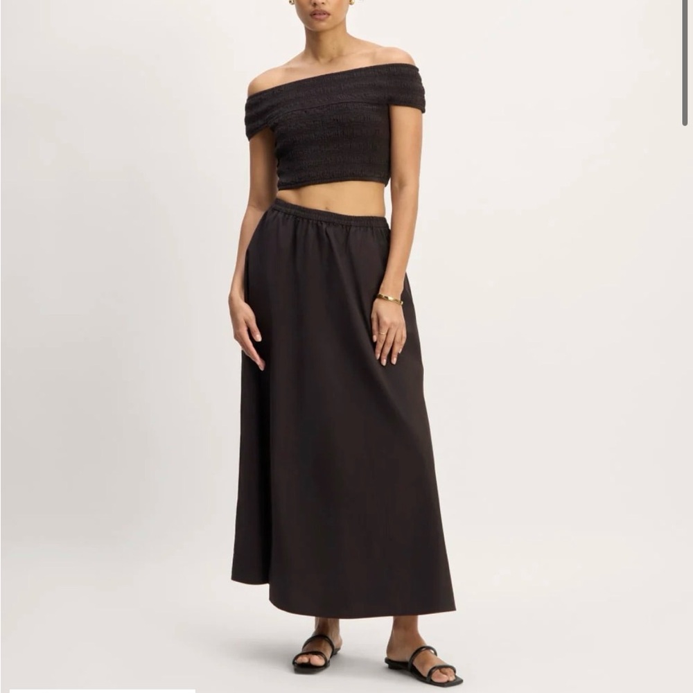 Everlane The Supima® Poplin Pull-On Maxi Skirt | White | Minimalist